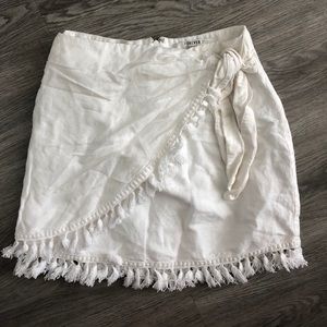 White wrap tassel mini skirt forever 21